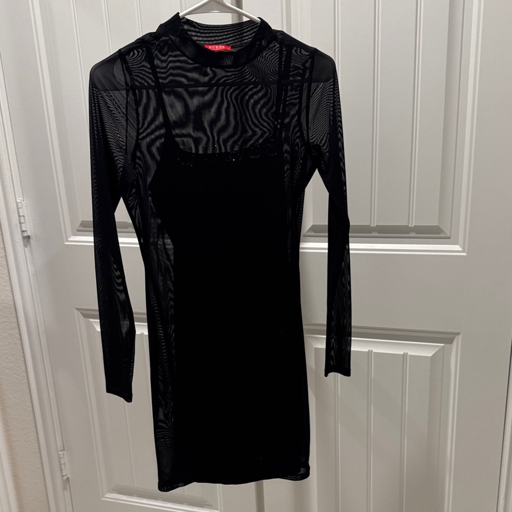 Guess Black Long Sleeve Dress